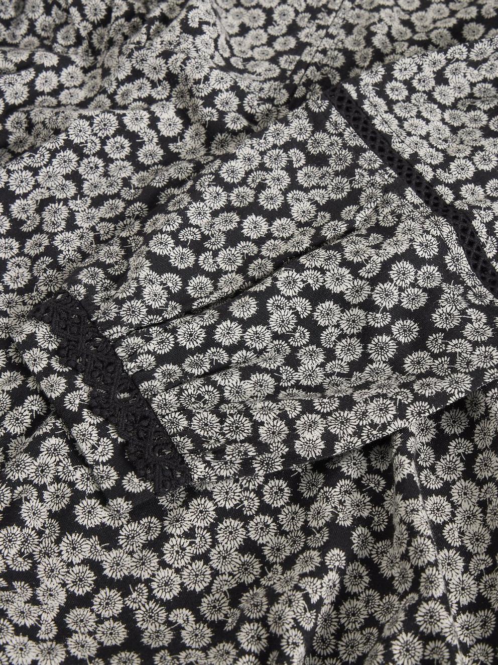 Megan Lace Jersey Dress in BLK PR - FLAT DETAIL