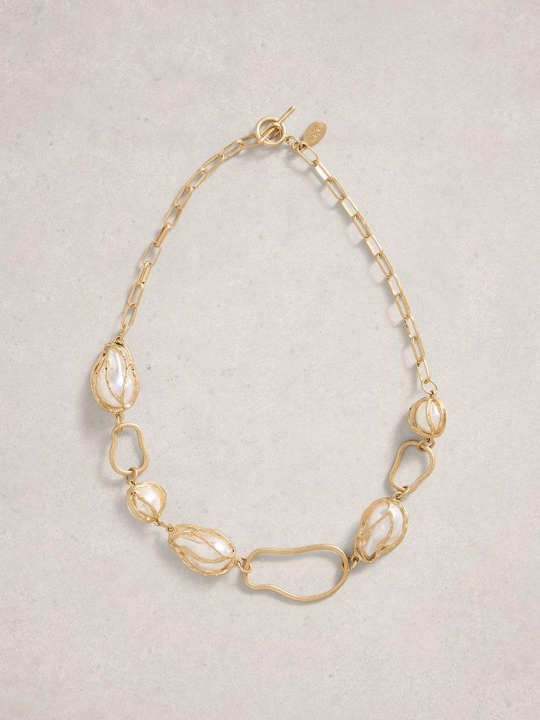 Mollie Statement Necklace in GLD TN MET - FLAT FRONT