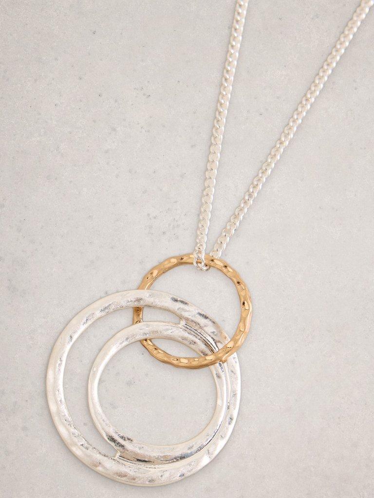 Haley Hoop Necklace in MIXED MET - FLAT DETAIL