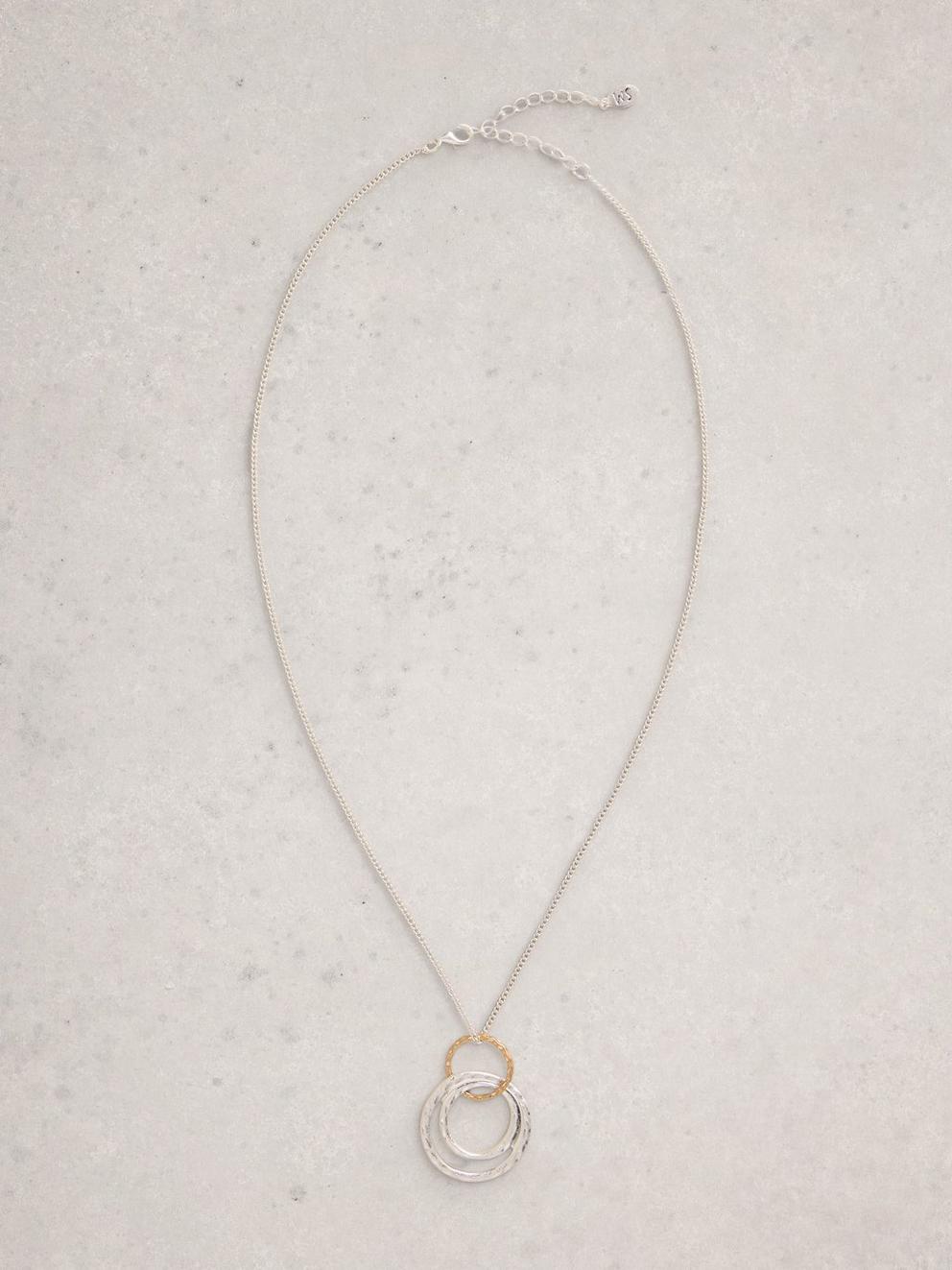 Haley Hoop Necklace in MIXED MET - FLAT FRONT