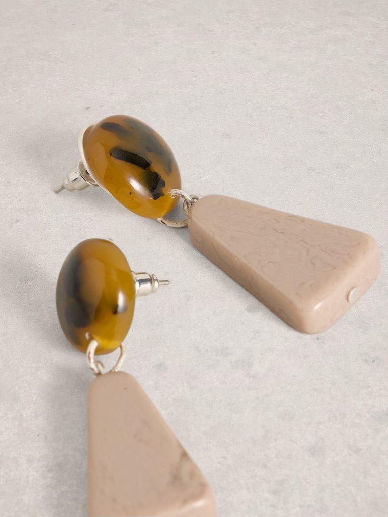 Bea Resin Drop Earring in BROWN MLT - FLAT DETAIL