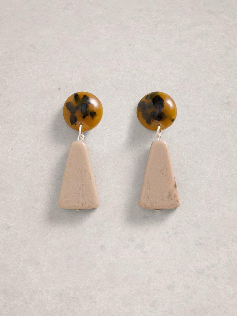 Bea Resin Drop Earring in BROWN MLT - FLAT FRONT
