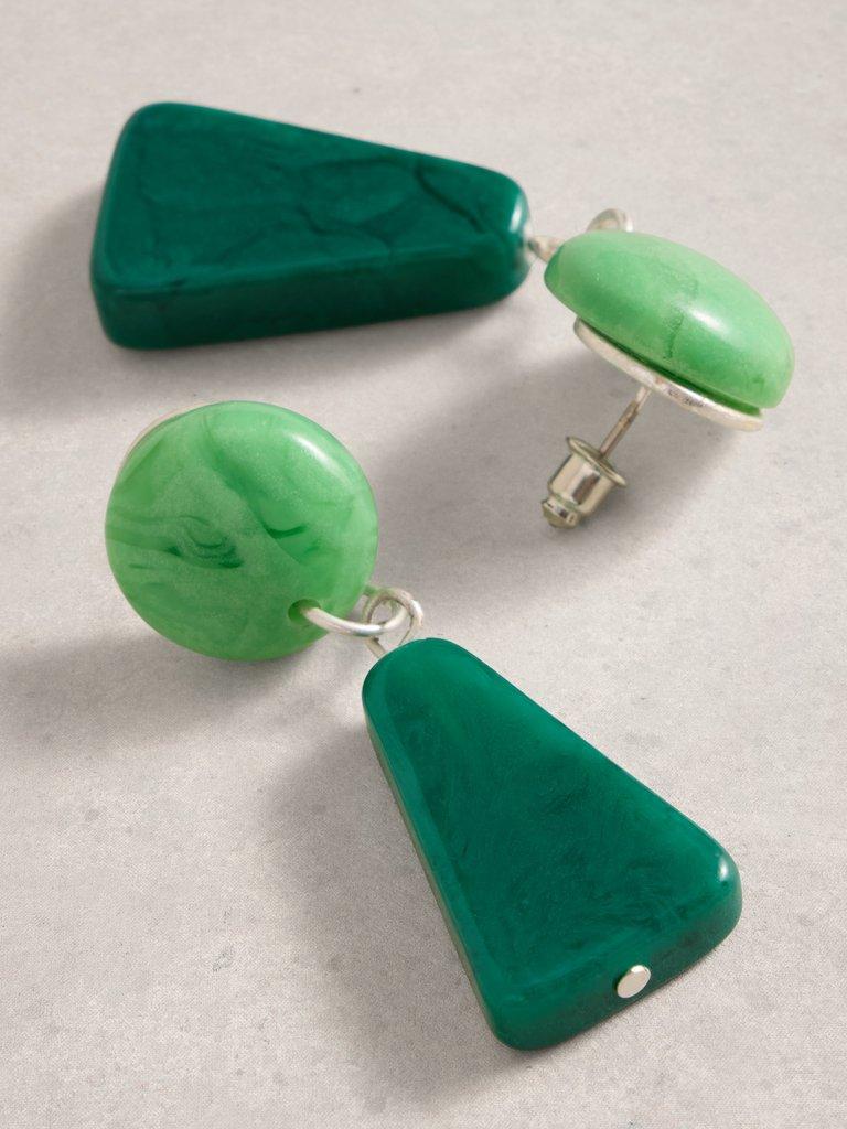 Bea Resin Drop Earring in GREEN MLT - FLAT DETAIL
