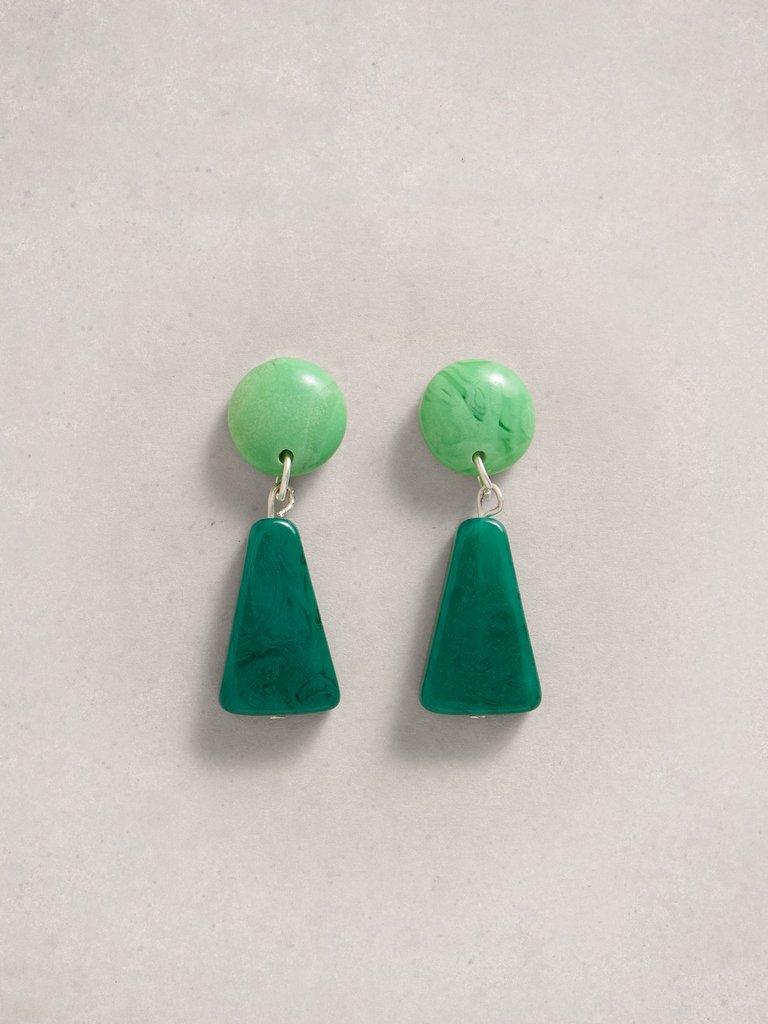 Bea Resin Drop Earring in GREEN MLT - FLAT FRONT
