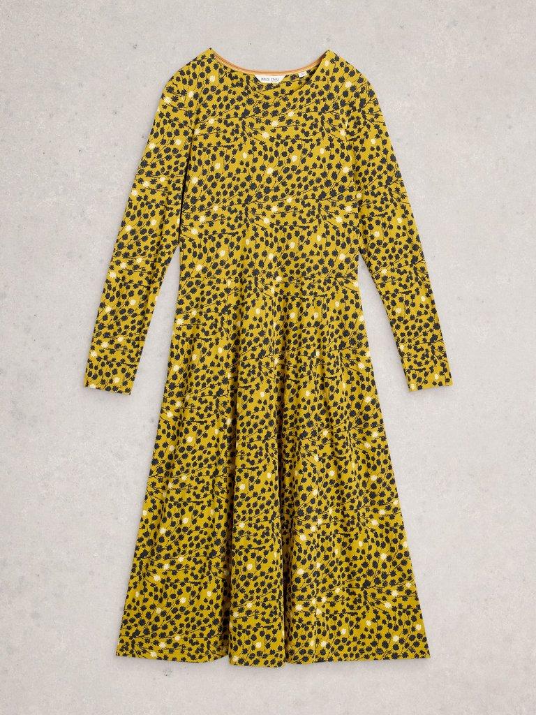 Madeline Crew Neck Jersey Midi Dress in CHART MLT - FLAT FRONT