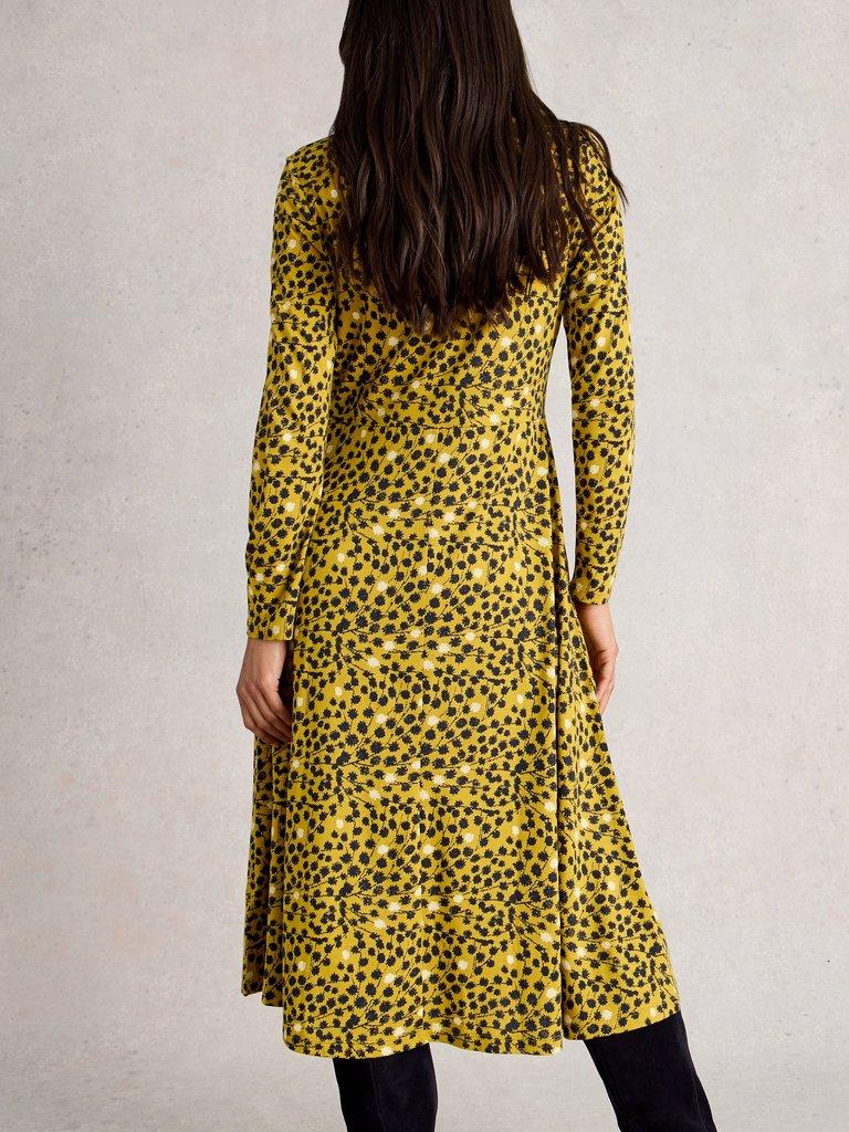 Madeline Crew Neck Jersey Midi Dress in CHART MLT - MODEL BACK