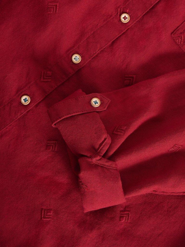 Sophie Shirt Organic Cotton in MID RED - FLAT DETAIL