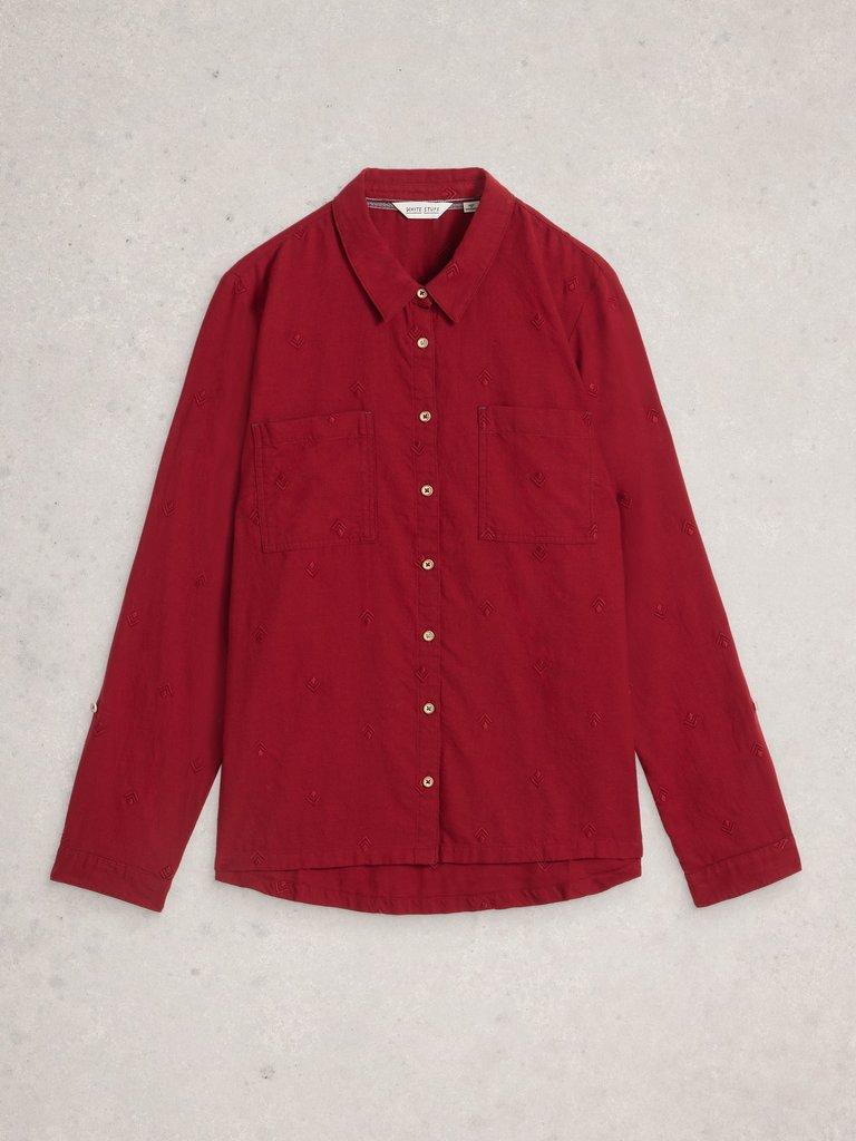 Sophie Shirt Organic Cotton in MID RED - FLAT FRONT