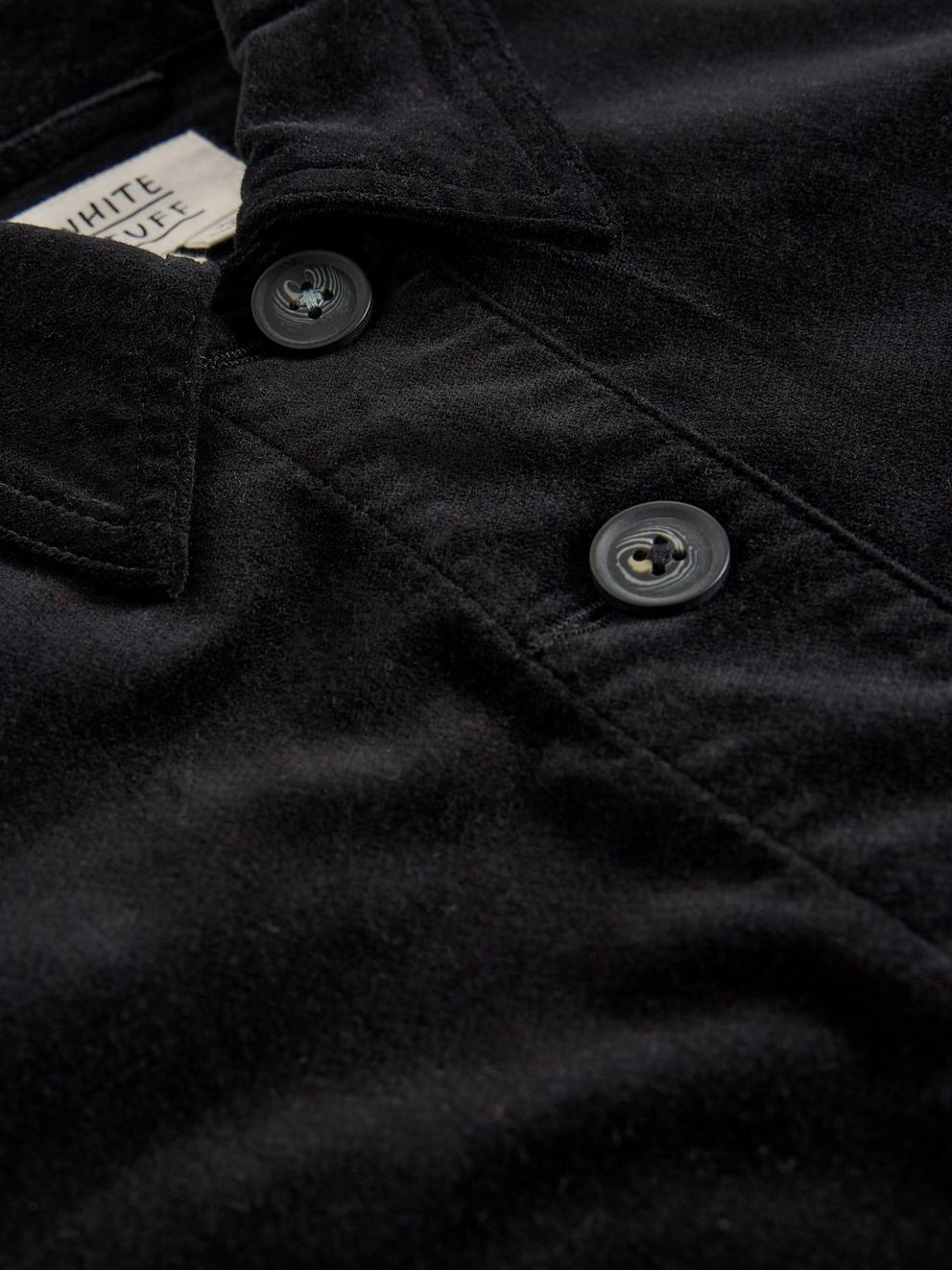 Carrie Velvet Jacket in PURE BLK - FLAT DETAIL