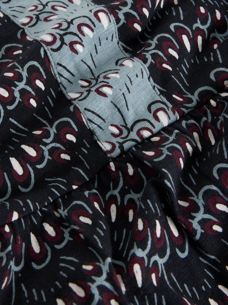 NOTCH NECK MARTA TUNIC in BLUE PR - FLAT DETAIL