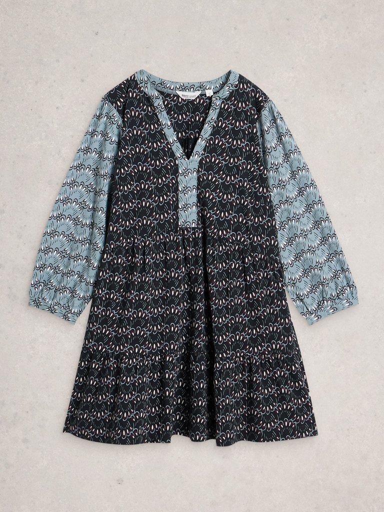 NOTCH NECK MARTA TUNIC in BLUE PR - FLAT FRONT