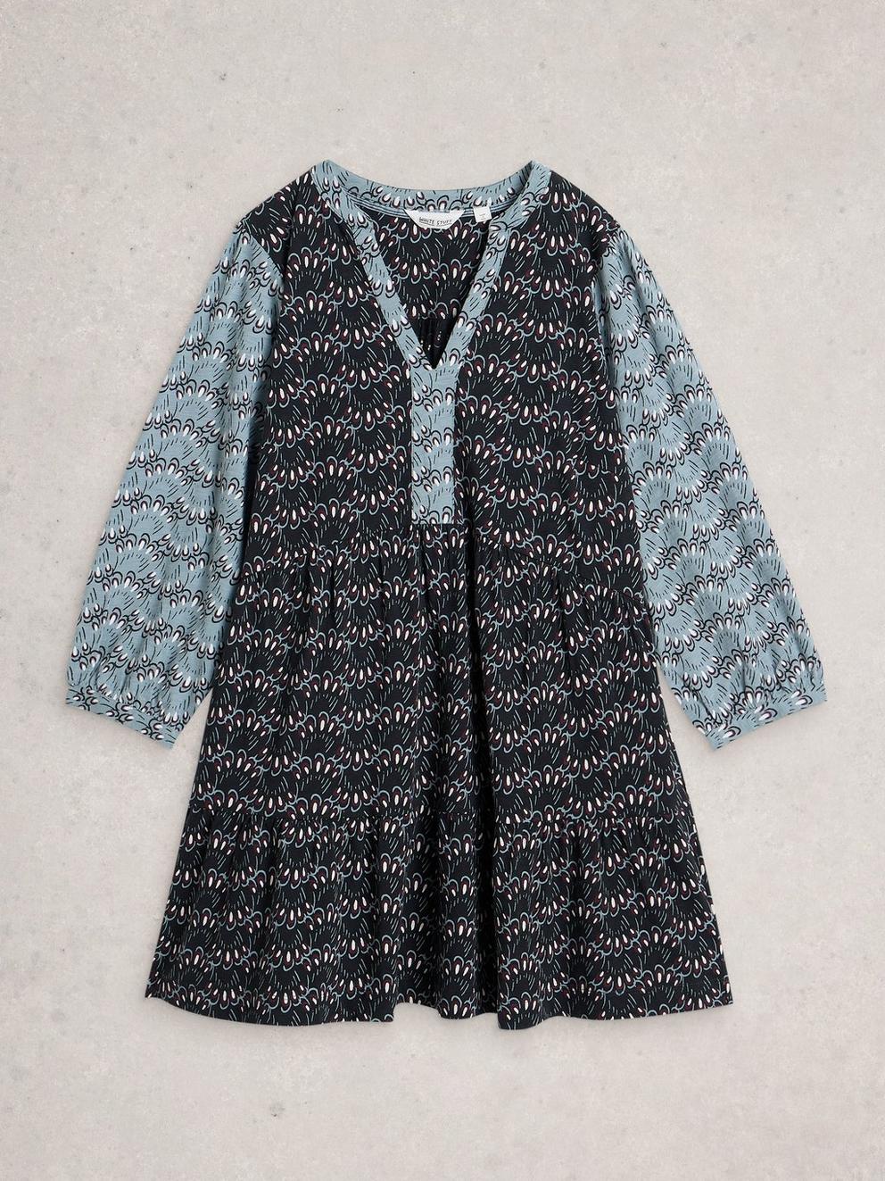 NOTCH NECK MARTA TUNIC in BLUE PR - FLAT FRONT