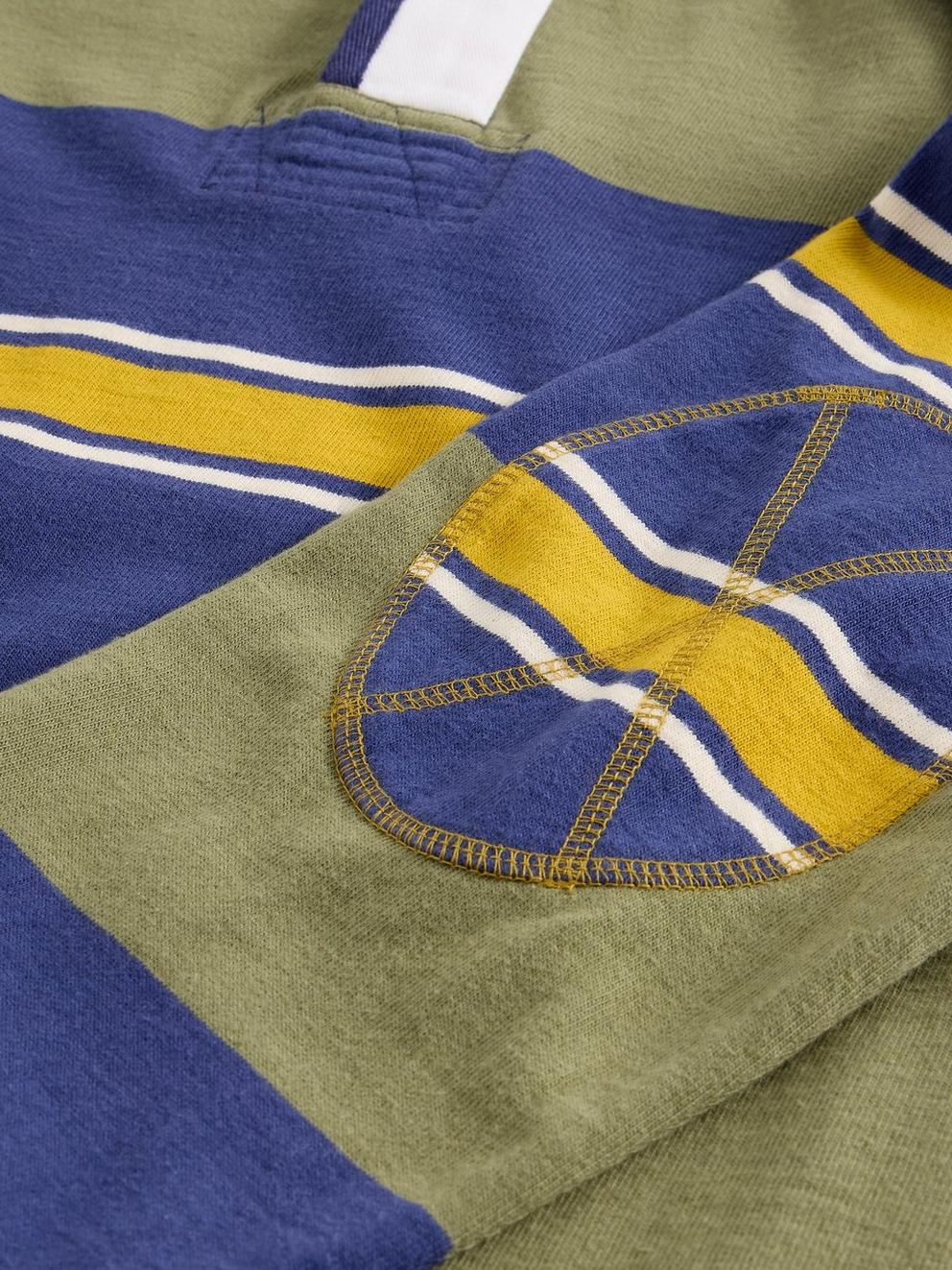 Rugby Sweat in GREEN MLT - FLAT DETAIL