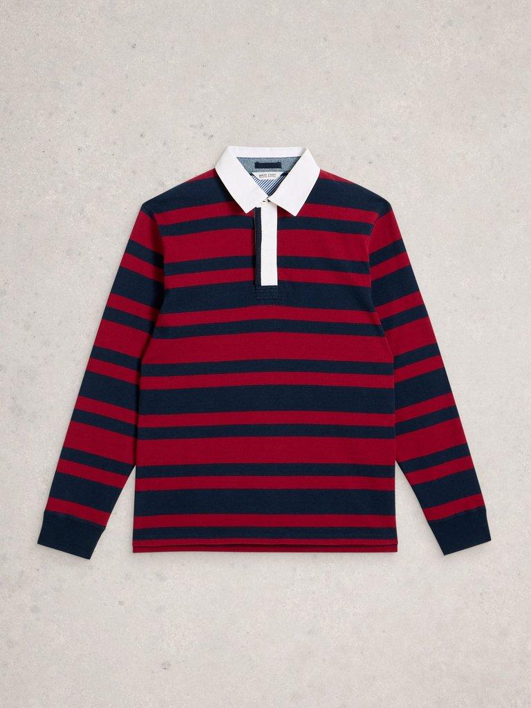 Rugby Sweat in RED MLT - FLAT FRONT