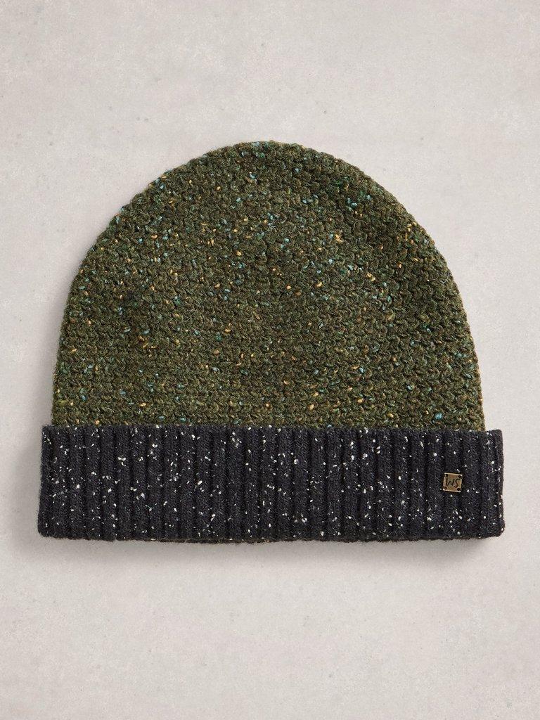 Charlie Nep Knit Beanie in GREEN MLT - FLAT FRONT