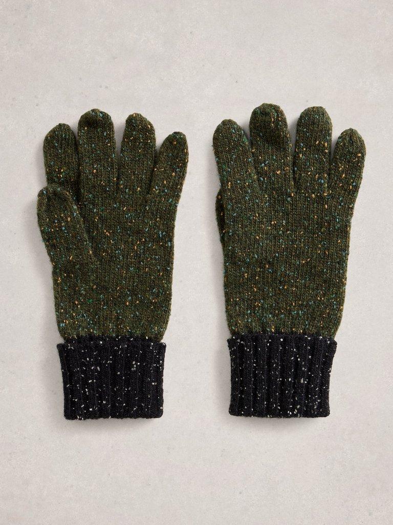 Sammy Knitted Glove in GREEN MLT - FLAT BACK