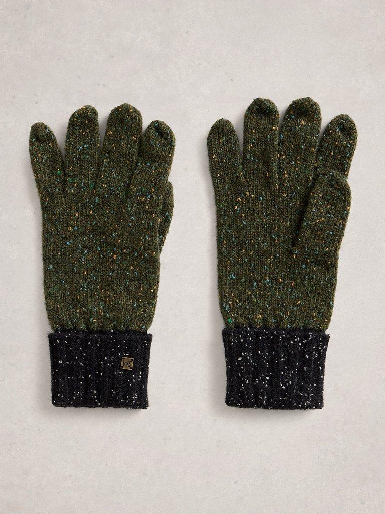 Sammy Knitted Glove in GREEN MLT - FLAT FRONT