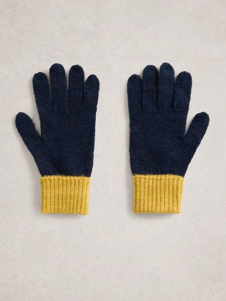 Sammy Knitted Glove in NAVY MULTI - FLAT BACK