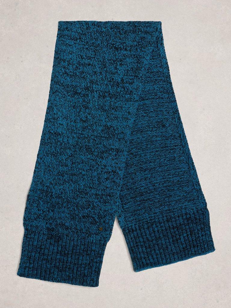 Twist Knit Scarf in DK TEAL - FLAT BACK