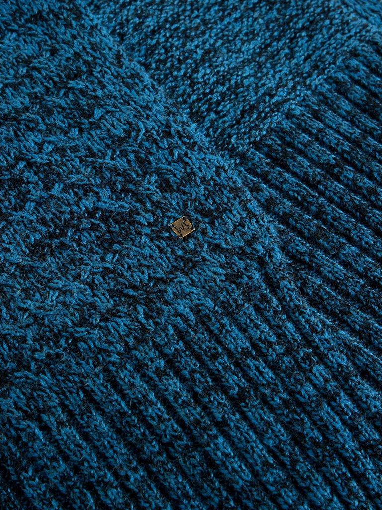 Twist Knit Scarf in DK TEAL - FLAT DETAIL
