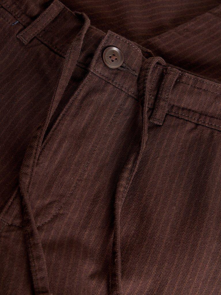 Pinstripe Drawstring Chino in BROWN MLT - FLAT DETAIL