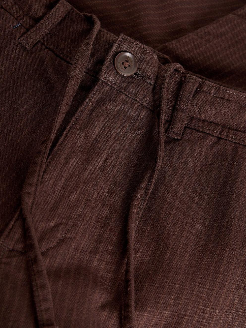 Pinstripe Drawstring Chino in BROWN MLT - FLAT DETAIL