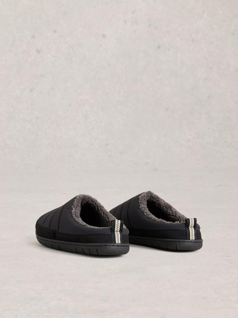 Nylon Puffer Mule in DK GREY - FLAT BACK