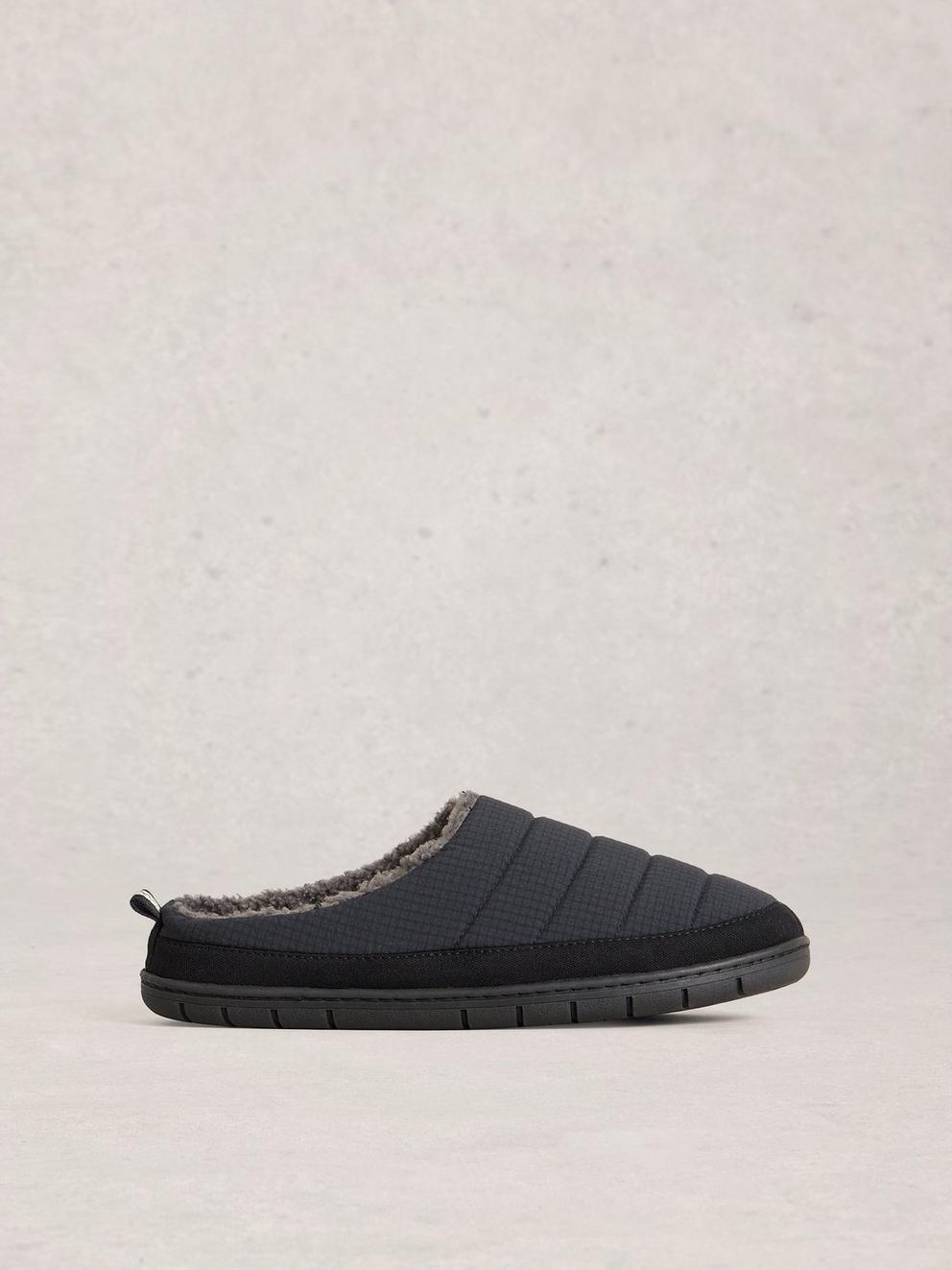 Nylon Puffer Mule in DK GREY - LIFESTYLE