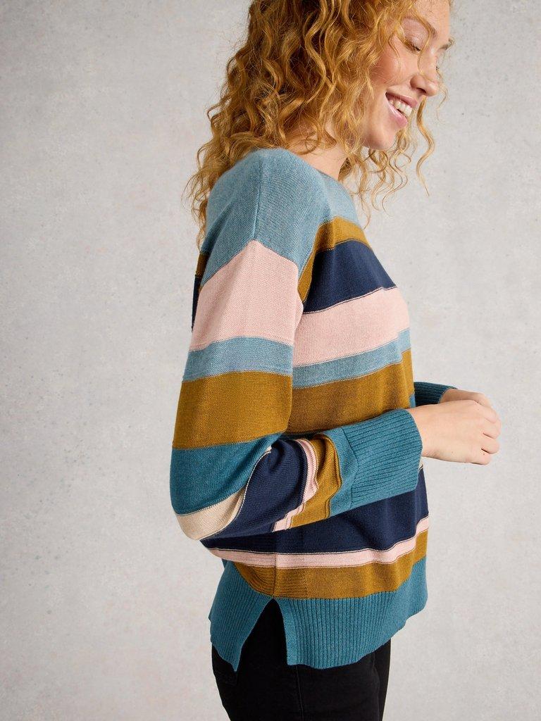 OLIVE STITCH STRIPE in BLUE MLT - LIFESTYLE