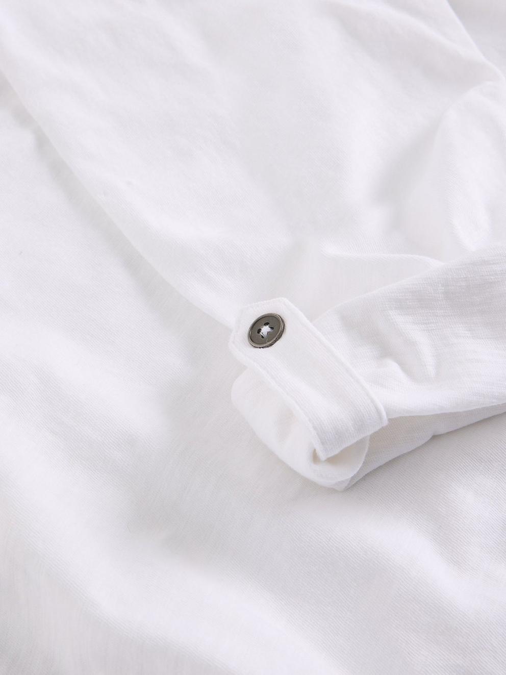 ALLIE LS SHIRT in BRIL WHITE - FLAT DETAIL