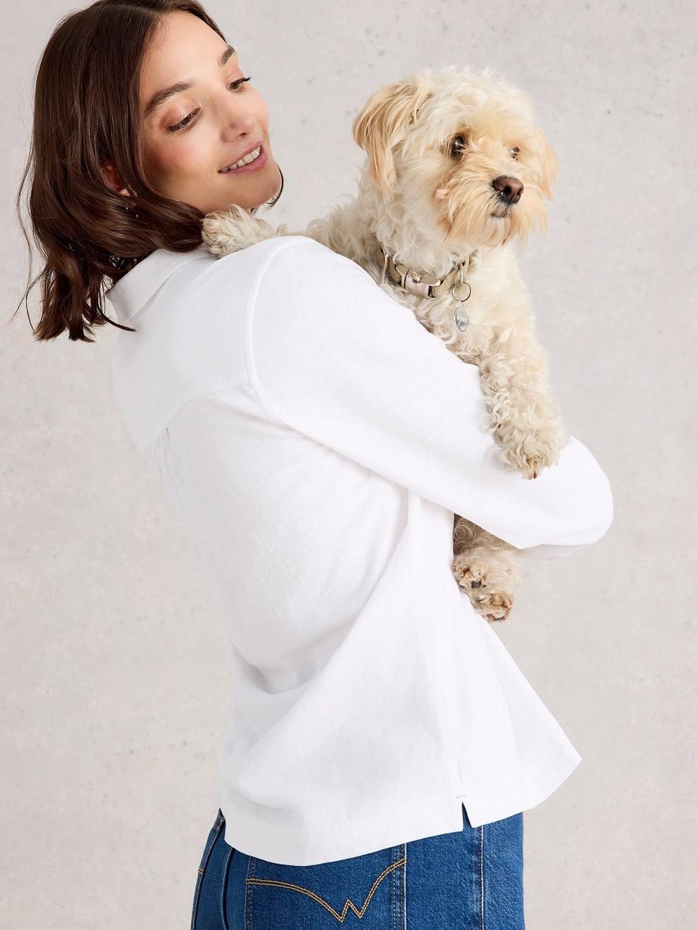 ALLIE LS SHIRT in BRIL WHITE - LIFESTYLE