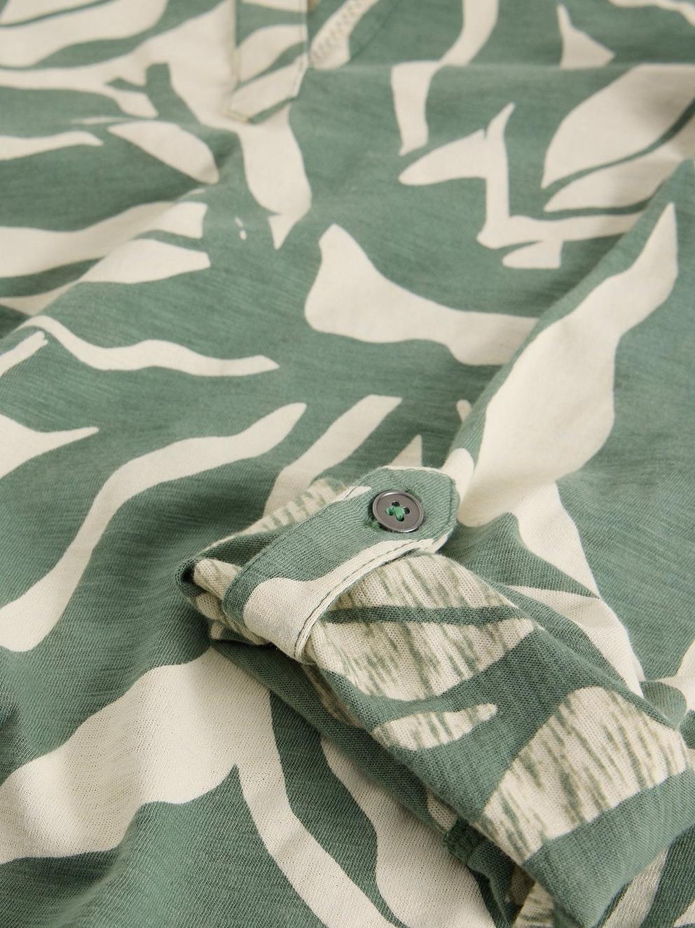 ALLIE LS SHIRT in GREEN PR - FLAT DETAIL