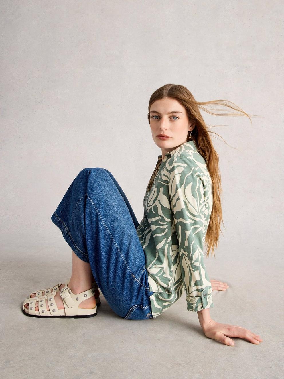 ALLIE LS SHIRT in GREEN PR - LIFESTYLE
