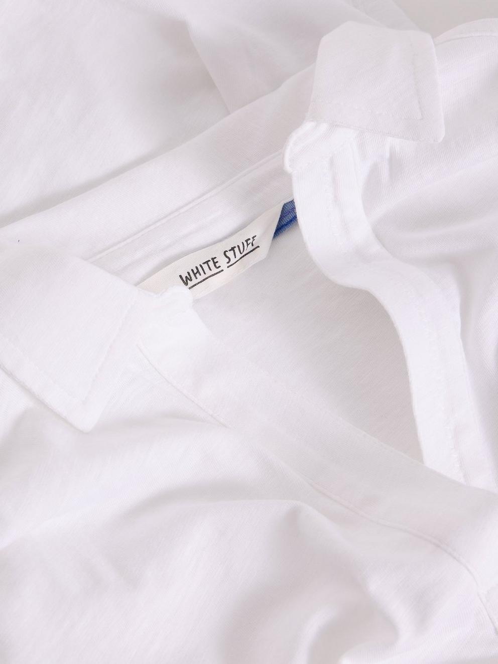 ALLIE SS SHIRT in BRIL WHITE - FLAT DETAIL