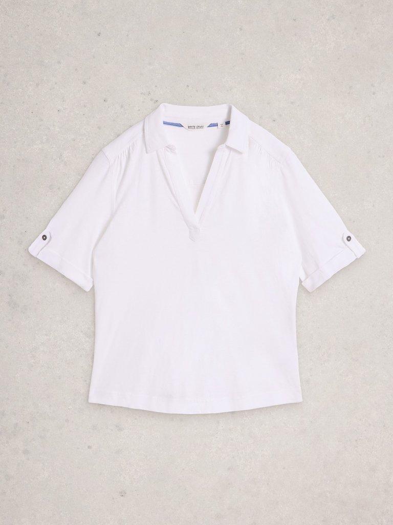 ALLIE SS SHIRT in BRIL WHITE - FLAT FRONT