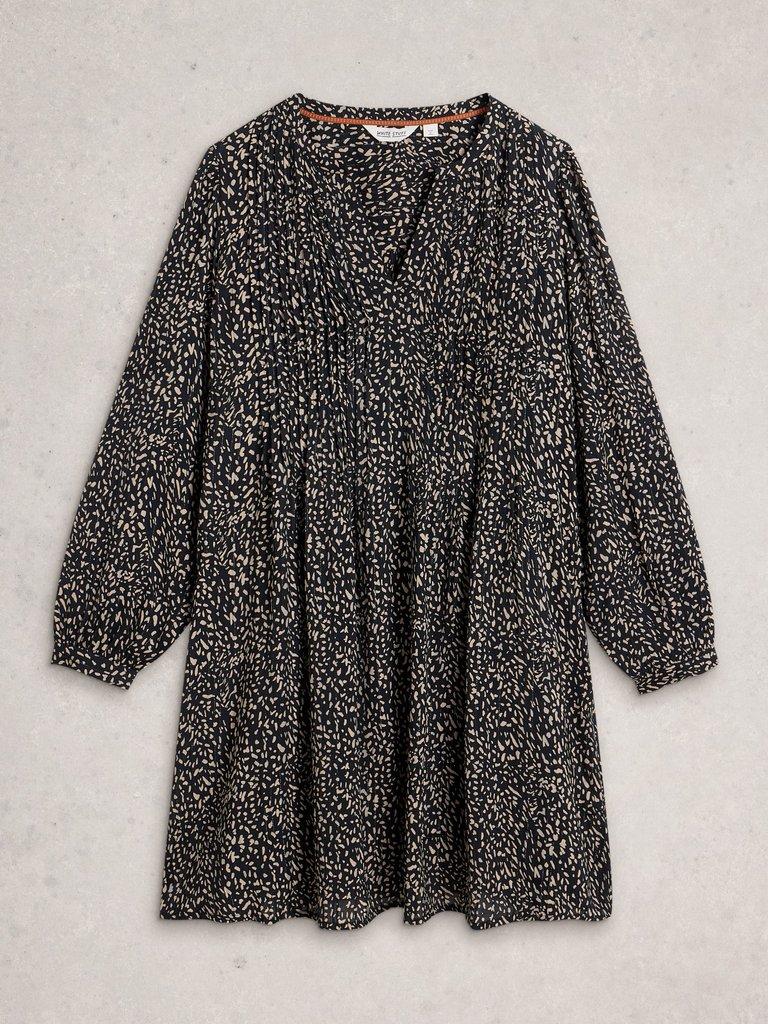 Amelie Metallic Dress  in BLK PR - FLAT FRONT