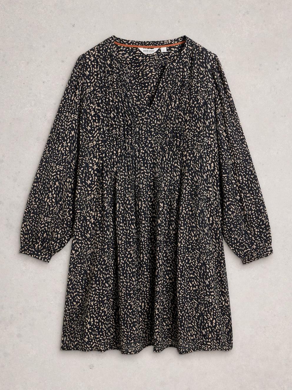 Amelie Metallic Dress  in BLK PR - FLAT FRONT