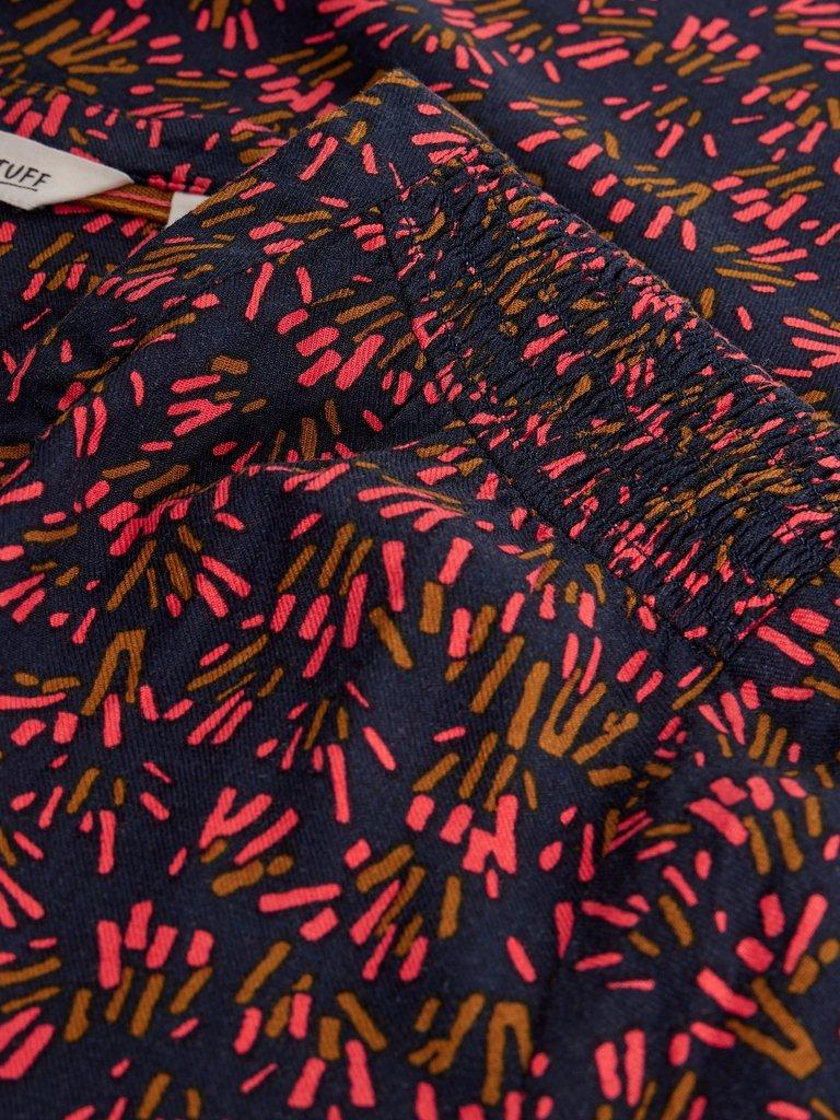 Elisa Print V Neck Top in NAVY MULTI - FLAT DETAIL