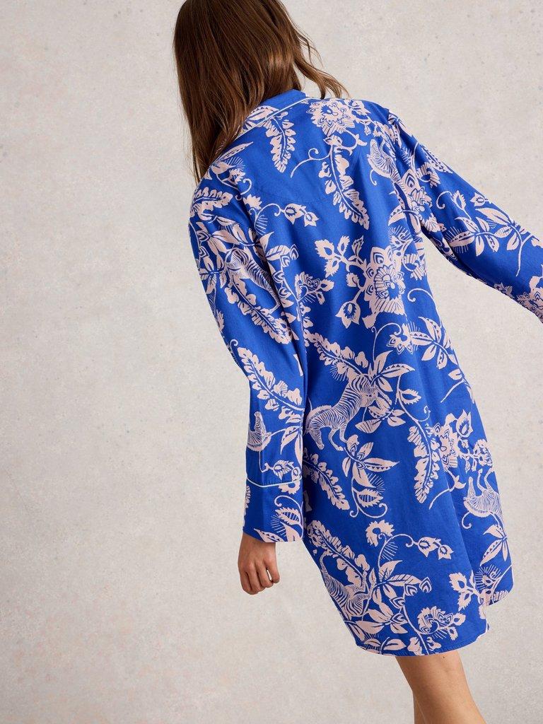 NINA NIGHTSHIRT in BLUE MLT - MODEL BACK