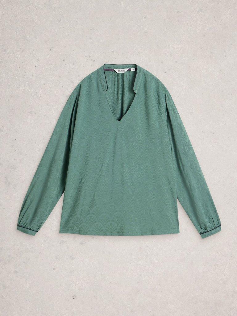 CELIA TOP in DK GREEN - FLAT FRONT