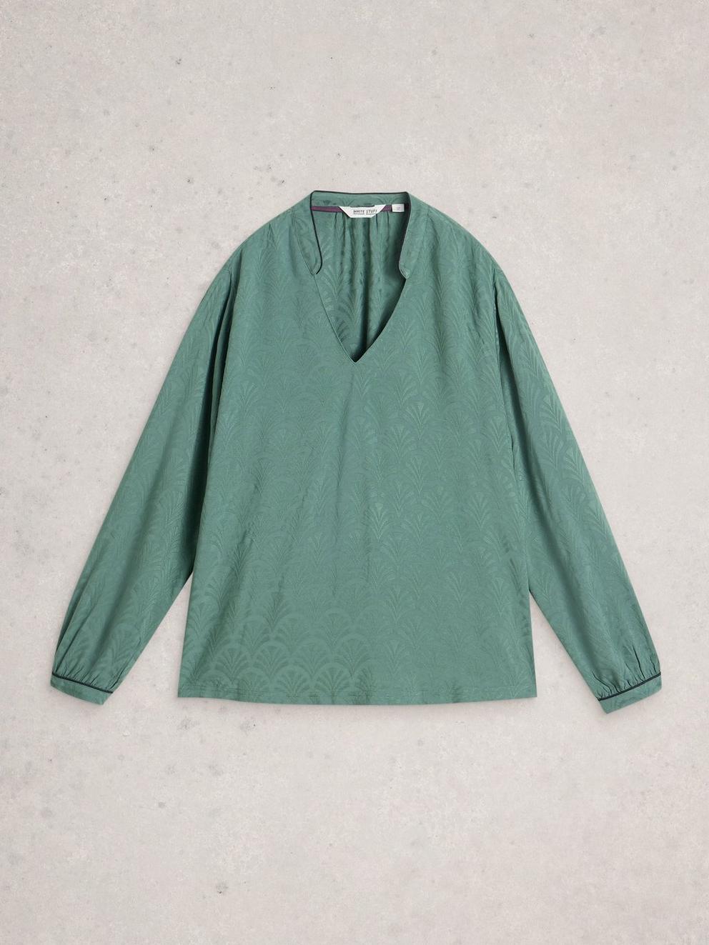 CELIA TOP in DK GREEN - FLAT FRONT