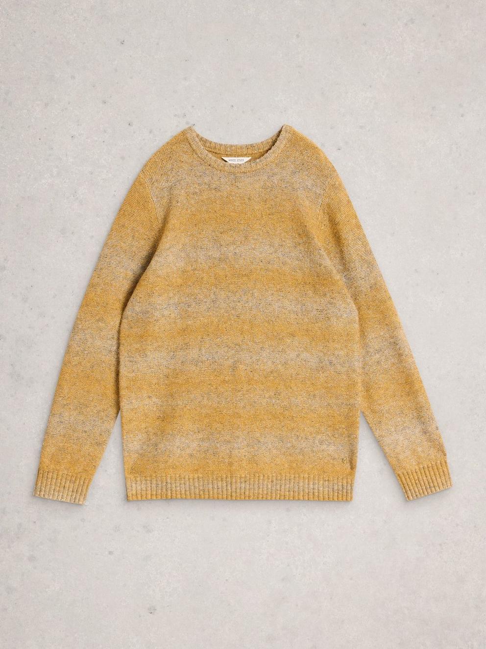 Oban Ombre Crew Neck in YELLOW MLT - FLAT FRONT