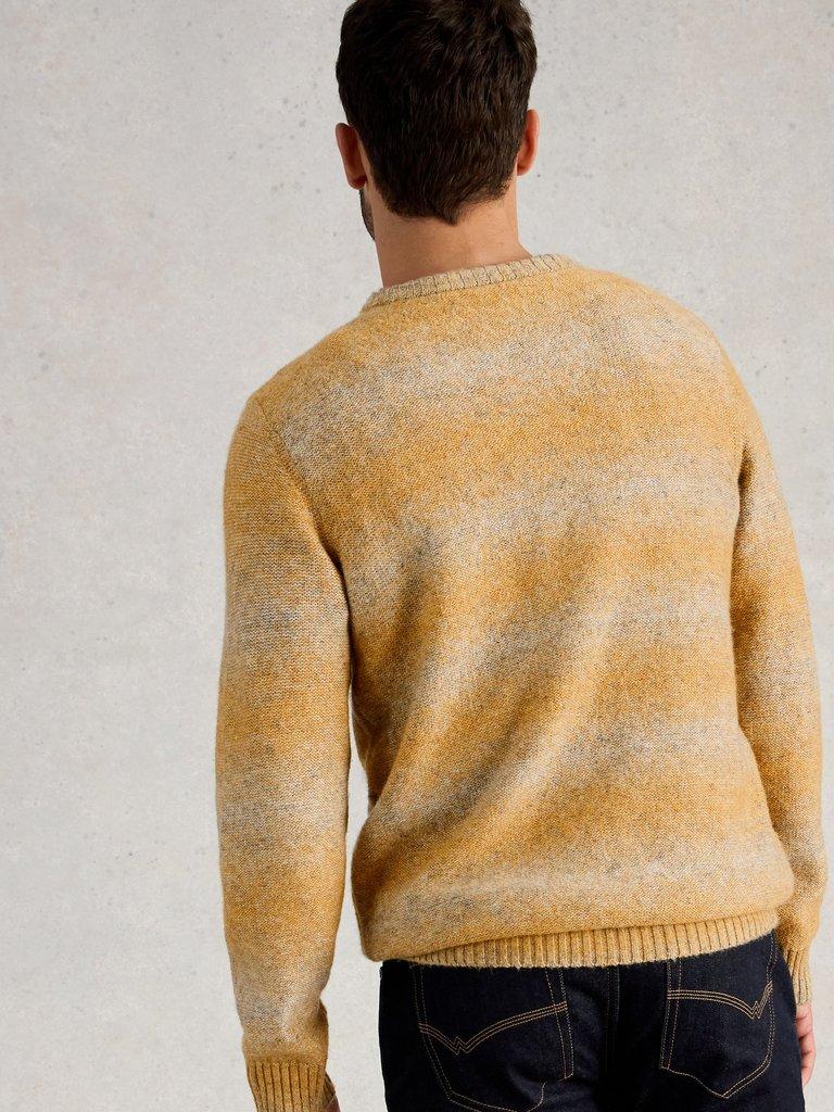 Oban Ombre Crew Neck in YELLOW MLT - MODEL BACK