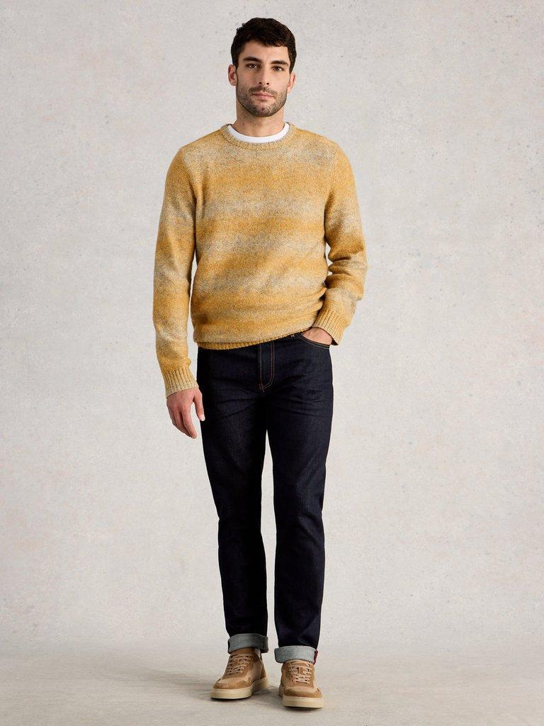 Oban Ombre Crew Neck in YELLOW MLT - MODEL FRONT