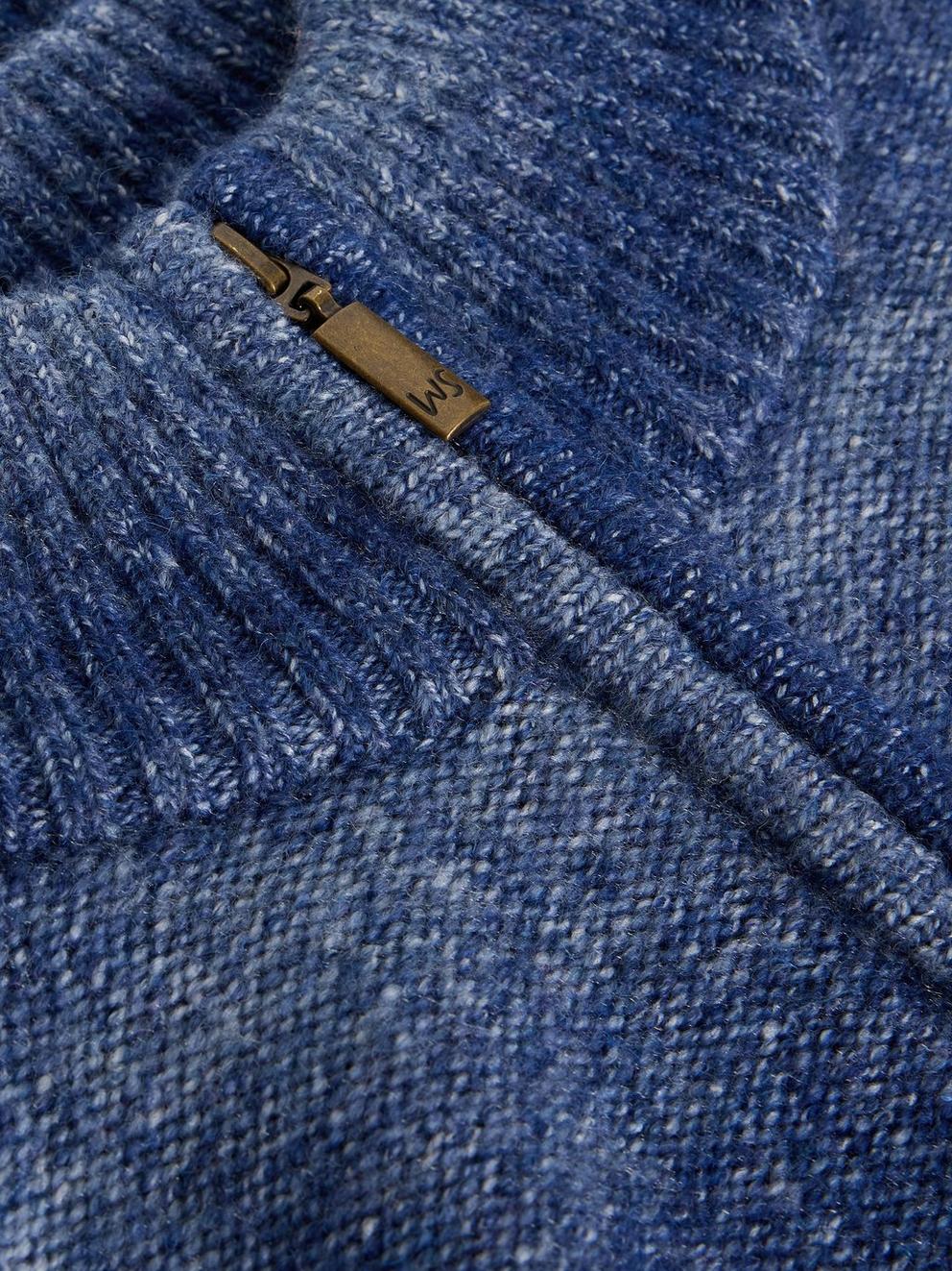 Oban Ombre Half Zip in BLUE MLT - FLAT DETAIL