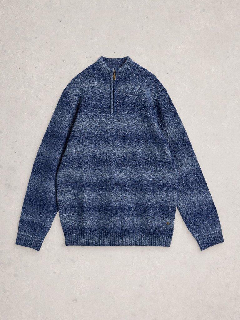 Oban Ombre Half Zip in BLUE MLT - FLAT FRONT