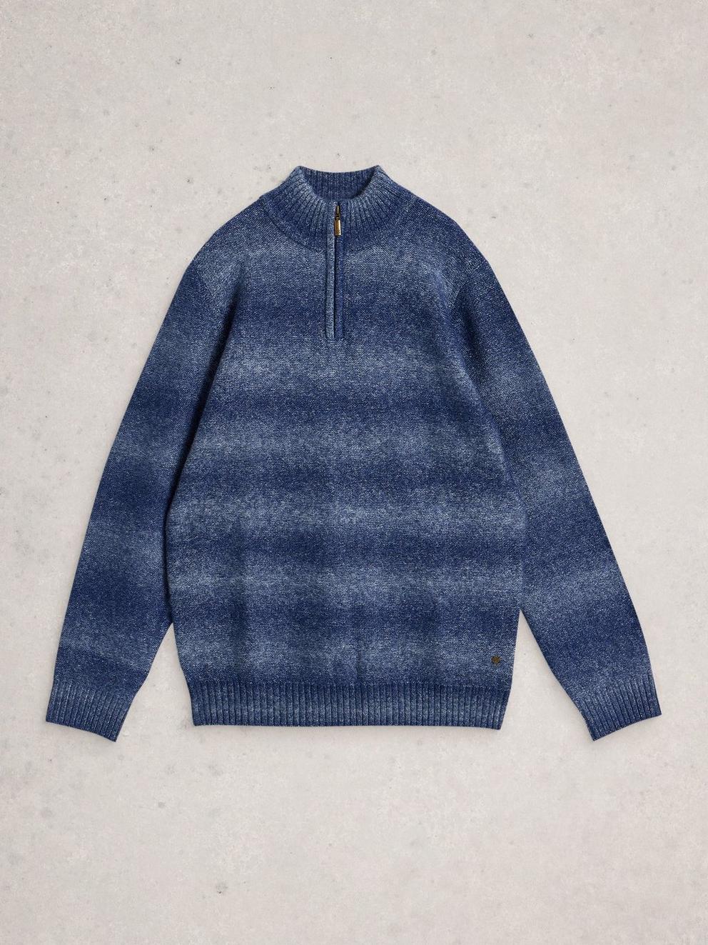 Oban Ombre Half Zip in BLUE MLT - FLAT FRONT