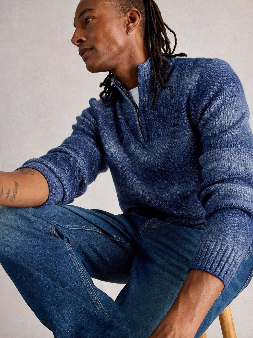 Oban Ombre Half Zip in BLUE MLT - LIFESTYLE