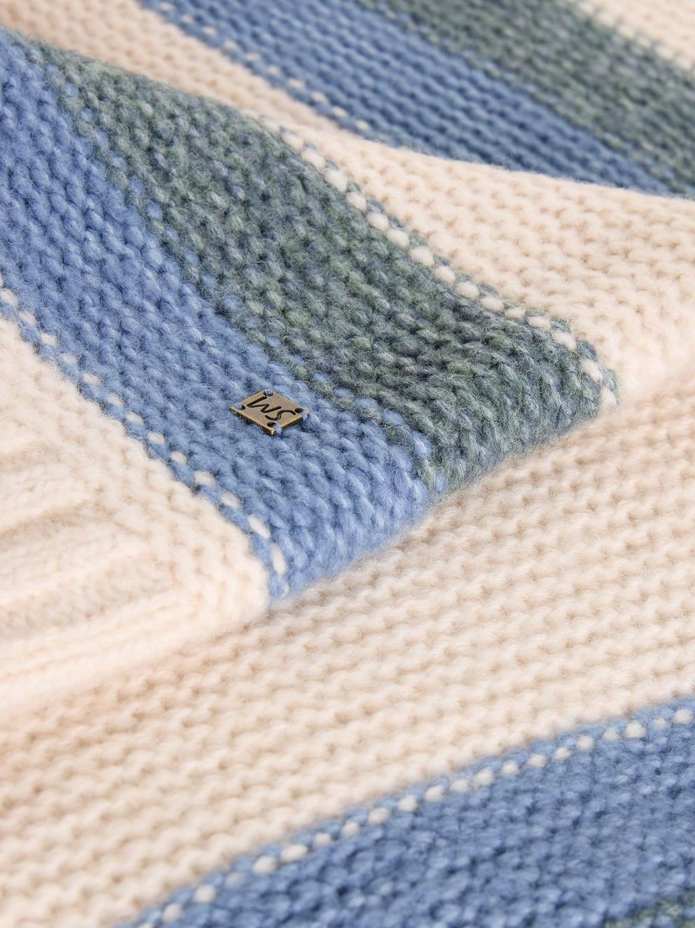 Baxton Stripe Crew Neck in WHITE MLT - FLAT DETAIL