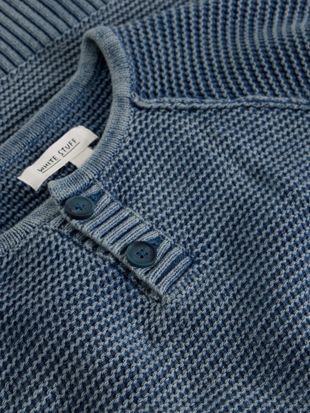 Gatley Henley in DUS BLUE - FLAT DETAIL